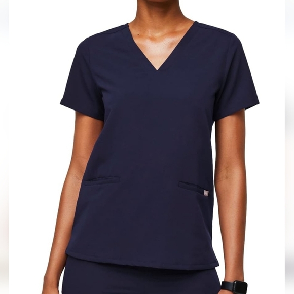 Figs Scrubs Casma Top Navy Blue XXS Lot of 4 - Picture 1 of 7